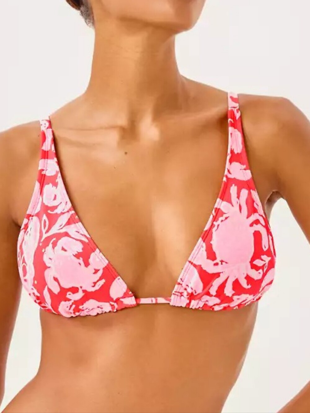 Lilly Pulitzer Brinnie Bikini Top In Cane Coral Crab Size 8 Nwt